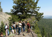 Outdoor sunny day with many students