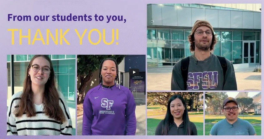Video of student saying thank you