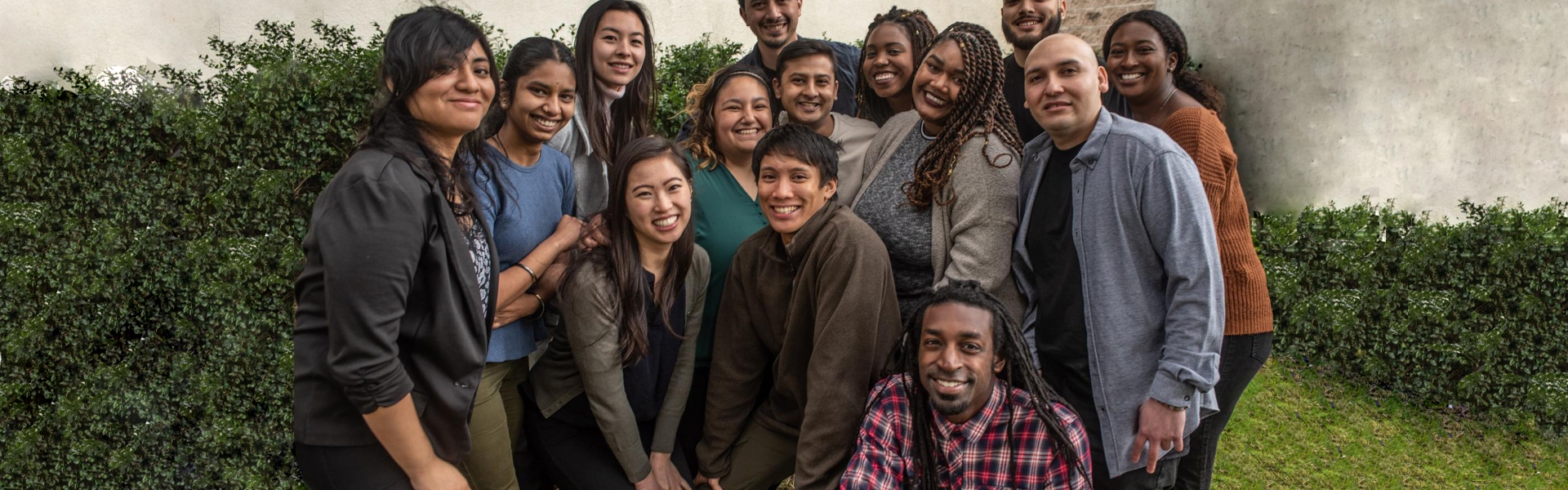 Group of SF State students gather together for a group picture.