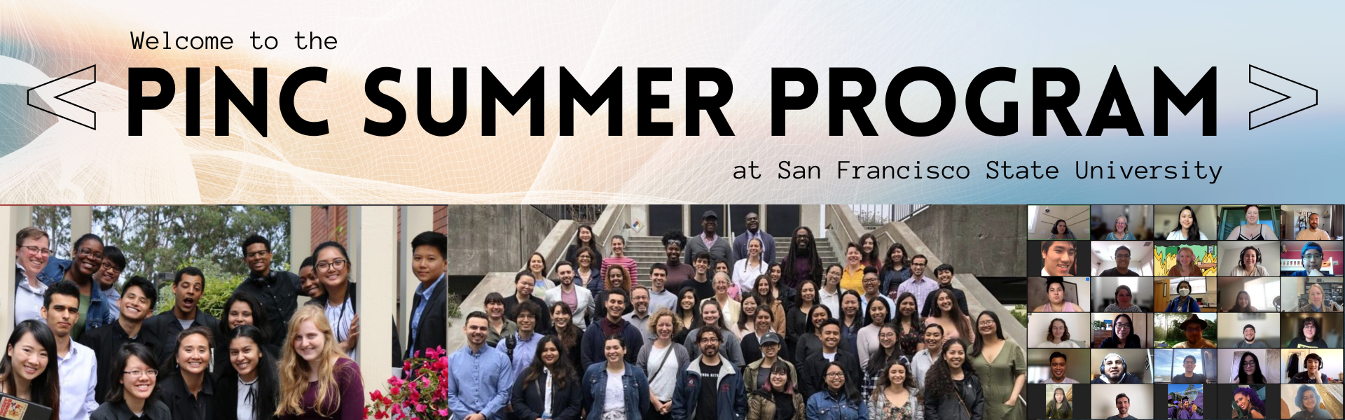 PINC Summer Program header with pictures of previous cohorts