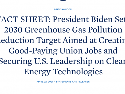 President Biden WH Fact Sheet 2030 Targets